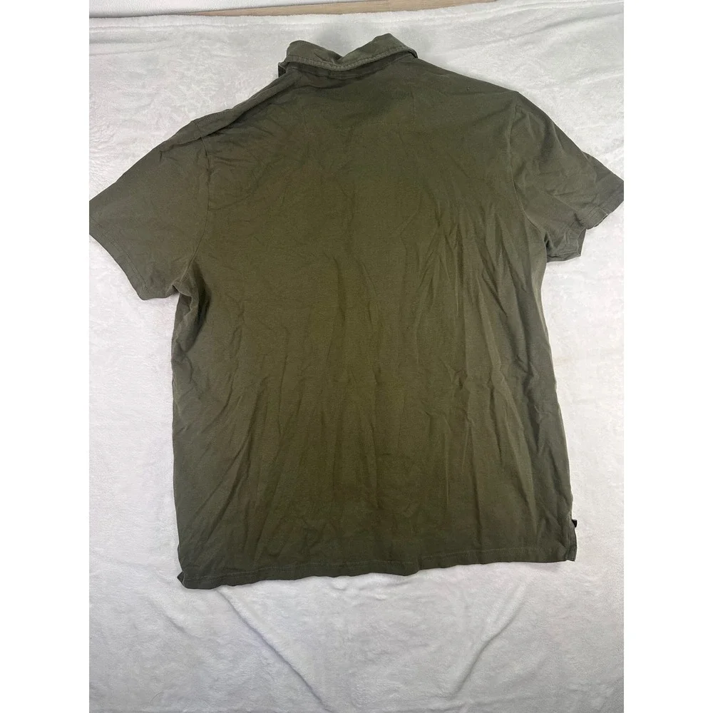 True Religion Polo Shirt XL Olive Green Horseshoe Logo Short Sleeve Mens